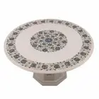 42" marble Table Top handmade semi precious stone floral Inlay with marble Stand