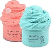 Niuruilsi Scented Large-Capacity Slime Kit with 2pack Butter Slime, Soft Stretch with Charm, with Cute Container Non Sticky DIY Surprise Slime,Easter Basket Stuffers (7oz 2 * 100ML).