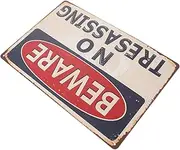 Beware Notice Sign Rustic Outdoor Warning Sign for Garden Weather Resistant Text for Public Construction Suitable for Gates and Patios