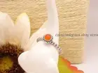 NEW Genuine Pandora BIRTHDAY BLOOMS RING July Carnelian Charm 190854CAR 58 8.5 B