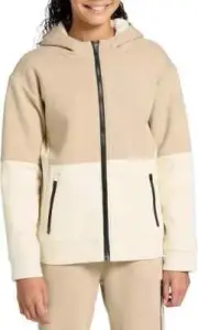 DSG ' YOUTH ' SPORT FLEECE SHERPA JACKET ' LARGE ' KHAKI/LIGHT SAND ' LINED '