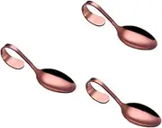 Amosfun 3pcs Elegant Curved Soup Spoon Stainless Steel Serving Spoon Set Perfect for Buffet Wedding