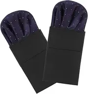 [Baluue] 2pcs Pre Folded Polyester Suit Pocket Squares for Men Decorative Handkerchiefs for Weddings Graduations Formal Events Durable Stylish Design