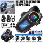 2024 Motorcycle Intercom Helmet Bluetooth Headsets Music Earphone TF Playback