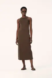Zoe Tank Dress Chocolate Size 4 | Elka Collective