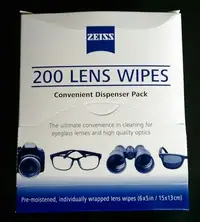 在飛比找Yahoo!奇摩拍賣優惠-200片 Zeiss Lens Wipes  蔡司 光學濕式