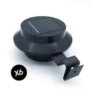 6X LED Solar Clip-on Fence Gutter Outdoor Garden Yard Pathway Lamp Light BLACK