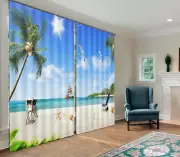Summer Palm template 3D Curtains Blockout Photo Printing Curtains Drape Fabric