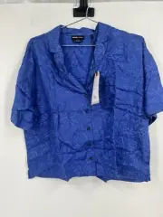 Women’s PrAna Iguala Top Button Up Shirt Blue Size Large