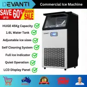 Devanti Commercial Ice Maker Machine 45kg Ice Cube Stainless Steel Bar Tray Unit