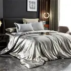 Silk Bedding Set with Duvet Cover Bed Sheet Pillowcases Single Double Bedsheet