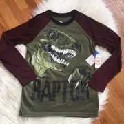 Wonder Nation NWT Boys Size 10/12 Dinosaur Flame Resistant Sleepwear Top ((H21))