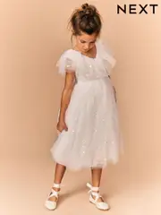 White Sequin Occasion Dress (3-16yrs) (E36517) | $88 - $101