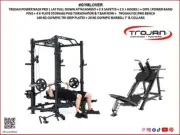 Trojan PowerPro Power Rack Lat Pull Down Bench PRO Leg Press Hack Squat + 160...