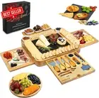 Bamboo Cheese Board Set w/ Knives Charcuterie Tray Gift for Mum Wife Women