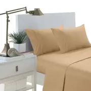 Brushed Extra Soft 1800-Series Twin Taupe Luxury Embossed Deep Pocket Sheet Set