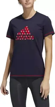 Adidas USA Shirt Womens Americana Graphic T-Shirt Blue Navy Size XS