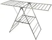 Clothes Drying Rack with Sock Clips Metal Laundry Rack Foldable Space Saving