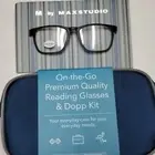 Premium reading glasses and bag + 1.50 matte finish blue and brown frames