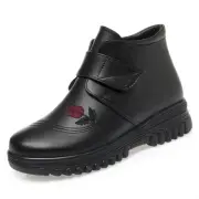 Women's Thermal Fleece Lined Snow Boots Retro Rose Patterm Flat Comfort Shoes