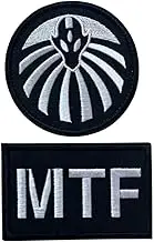 Nine-Tailed Fox MTF Patch,SCP Special Containment Procedures Foundation,Funny Tactical Embroidered Patches,Morale Military Hook and Loop for Backpacks Hat Army Vest(2PCS B)