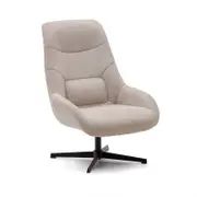 Celida swivel armchair in beige chenille