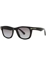 Tom Ford Kendal Wayfarer-style Sunglasses, Sunglasses, Black, Wayfarer, Designer-engraved Graduated Lenses, 100% UV Protection ONE SIZE