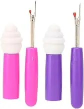 2Pcs Sewing Thread Remover, Small Stitch Remover, Stainless SteelRubber Seam Cutter, Easy Thread Removing Tools with Round Mini Ball for DIY Crafting