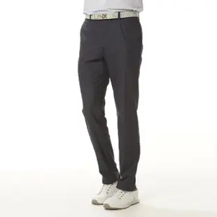 【Lynx Golf】korea男款韓國進口商品素面款式特殊布料紋路平口休閒長褲(深藍色)