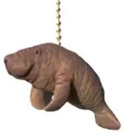 Tropical Manatee Sea Cow Coastal Fan Light Pull Chain
