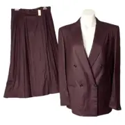 NOS VTG Brooks Brothers Women's Double Breasted Blazer Skirt Suit 14 New w/ tags