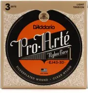 D'Addario EJ43-3D Pro-Arte Classical Guitar Strings - Light Tension 3-pack