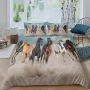 v4797 Bed Sheets Running Horses Decorative Wild Animal Pattern Duvet Cover Set Bed Linen Bed Sheets IU4797