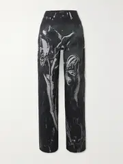 [LOUISA BALLOU] LOUISA BALLOU - Printed High-rise Straight-leg Jeans - Gray - 29 29 Gray