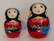 Measuryoshka 4 Piece Fine China Nesting Doll Measuring Cups Red, Bl, Blk, Cream