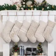 GEX 2024 New Christmas Stockings for Family 20" Large Plaid Xmas Stockings Cl...