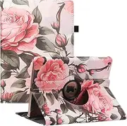 New iPad 9th/ 8th/ 7th Generation Case (10.2 inch) - 360 Degree Rotating Stand Smart Protective Cover with Auto Sleep Wake Feature for Apple iPad 10.2 Inch 2021/2020/2019 (Pink Peony)