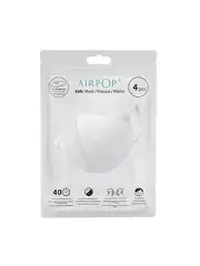 Airpop Kids Mask Reusable Face Mask 4 Pack Washable 4-Layer Face Masks|White