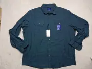 APT 9 Soft Touch Mens XL Blue Birdseye Shirt Button Pocket Spread