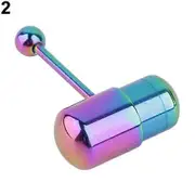 1Pc Cool Vibrating Barbell Tongue Rings Bars Piercing Stainless Steel Body Jewelry Multicolor