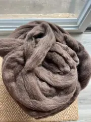 2 lb On Sale Wool Roving - Natural Mocha Corriedale Wool Top Fiber