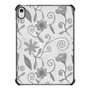 iPad 10.9-inch (10th gen) iPad Impact Case Abstract gray black white watercolor floral