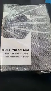 silver only Table mat and coasters -Heat Resistant-Luxury Placemats Set of 6