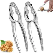 Multifunctional Nut Cracker Plier Metal Sheller Opener Walnut Almond Chrome