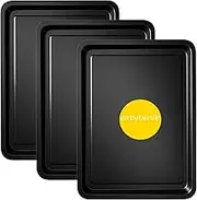 KITCHENEUR 3-Pack - Essentials Baking Tray Set 32cm - Easy Cleaning Baking Tray/Pan, Non-Stick Tin, Multi-Pack Set Oven Trays - Dishwasher Safe and Easy Clean by