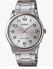 Casio #MTP-V001D-7B Men's Standard Stainless Steel Easy Reader Silver Dial Watch