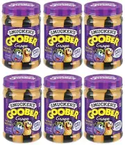 6 Pack Smucker's Goober Peanut Butter and Grape Jelly Stripes Size 18 oz Jars