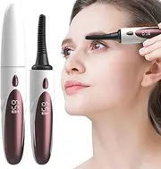 PXYFHH Heated Eyelash Curlers, Electric Eyelash Curler LED Display 4 Heating Modes Double-Sided Heated Lash Curler, USB Rechargeable (White)