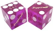 BOGO Peppermill Reno Casino Craps Dice Purple Polished Italic + Choice 2nd Pair