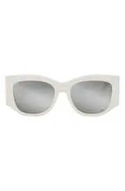 'DiorNuit S1I 54mm Square Sunglasses in Ivory /Smoke Mirror at Nordstrom One Size Ivory/Smoke Mirror